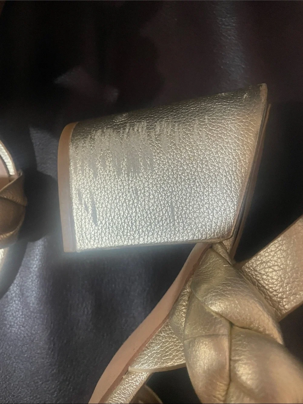 Rebecca Minkoff Metallic Gold Braided Slingback Sandals